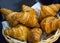 Fresh baked croissants at bakery, Freshly baked French croissants