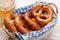 Fresh baked homemade pretzel. Beer snack