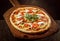 Fresh Baked Margherita Pizza on Wooden Paddle