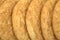 Fresh baked snickerdoodle cookies in a row