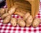 Fresh baking potatoes at the farmers market