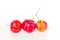 Fresh Barbados cherry on white background, Isolated fruit object