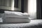 fresh bed resort room service towel white home hotel luxury. Generative AI.