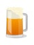 Fresh beer in glass tankard isolated icon