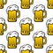 Fresh beer tankard seamless pattern