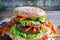 Fresh beetroot lentil vegan burger