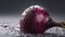 Fresh beetroot with water drops on grey background. Close up