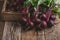 Fresh beetroots on rustic table