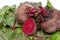 Fresh beets. Beets leaves and fresh beetroot