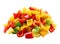 Fresh bell pepper cut into pieces on transparent background PNG