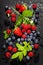 Fresh Berries on Dark Background.