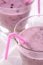 Fresh berries fruit smoothies with milk