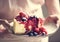 Fresh berry cheesecake food photography recipe idea