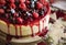 Fresh berry chessecake food photography recipe idea