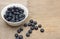 Fresh bilberries in a bowl