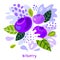 Fresh bilberry berry berries fruits juice splash organic food juicy bilberries splatter on abstract background