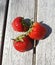 Fresh Biological Strawberries on wood, Still Life