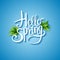 Fresh blue Hello Spring background