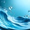 Fresh blue wave of water background - ai generated image