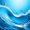 Fresh blue wave of water background - ai generated image