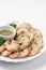 Fresh boiled prawns with zesty citrus dipping sauce