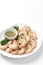 Fresh boiled prawns with zesty citrus dipping sauce