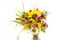 Fresh Bouquet of Summer Flowers Isolated no White