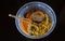 Fresh bowl of Japanese Ramen on Plain Background