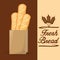 Fresh bread baguette food poster