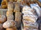 Fresh bread buns and home baked cakes at the country market