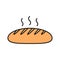 Fresh bread loaf color icon