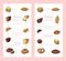 Fresh bread loaf vertical banner vector illustration. Baking loaves, bagels and ciabatta. Whole grain pastry baguette