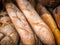 Fresh breads close-up.