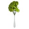 Fresh broccoli cabbage on fork, 3D rendering