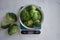 Fresh broccoli kitchen scale  cutting harvest gourmet health  on a light background