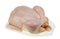 Fresh broiler chicken in a plastic factory container isolated