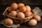 Fresh brown eggs food. Generate AI