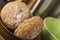 Fresh brown wholewheat rolls in a bowl