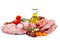 Fresh butcher cut meat assortment garnished