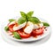 Fresh Caprese Salad with Ripe Tomatoes and Mozzarella. Generative ai