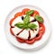 Fresh Caprese Salad with Ripe Tomatoes and Mozzarella. Generative ai