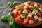 Fresh Caprese salad with tomatoes, mozzarella, and basil