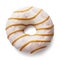 Fresh caramel donut in glaze isolated on white background