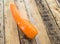 Fresh carrot bunch on grungy wooden background