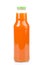 Fresh carrot juice in a bottle