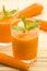 Fresh carrot juice and mint