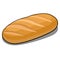 Fresh cartoon long rifled loaf isolated on a white background. Vector cartoon close-up illustration.