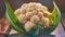 fresh cauliflower on rustic table , generated by AI