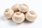 Fresh champignon mushrooms on white background for advertisements and packaging designs