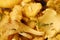 Fresh chanterelle mushrooms beautiful view closeup